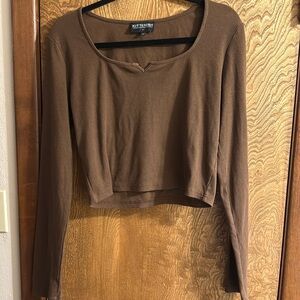 Dark brown Kittenish cropped top, size XL